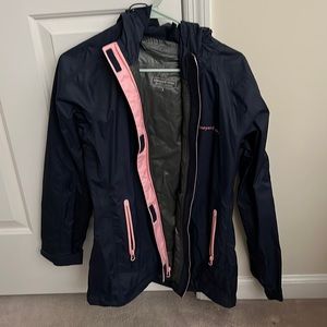 Vineyard vibes women’s raincoat navy blue size small